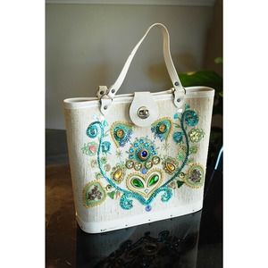 1960s Enid Collins Jeweled General Crafts Flowers Handbag NO. 905 Flowers